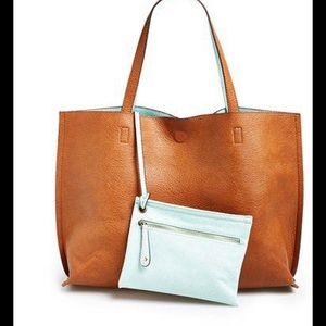 Street Level Reversible Faux Leather Tote